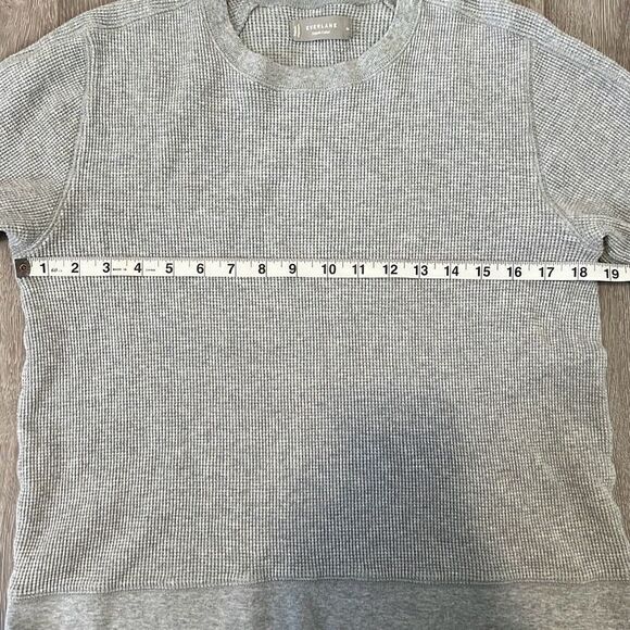 EVERLANE Organic Cotton Men’s Long Sleeve Waffle Knit Crewneck Medium Grey - Picture 10 of 12